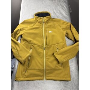 Millet Women M Softshell Fleece Lined Jacket Element Shield Yellow Stretch EUC